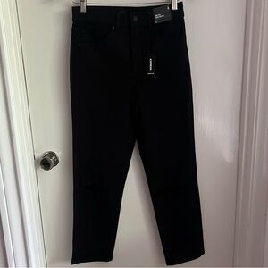 Express MOM JEAN SUPER HIGH RISE distressed jean• size 4• black jean• NWT